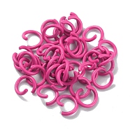 Zinc Alloy Open Jump Rings, Round Ring, Deep Pink, 18 Gauge, 8x1mm, Inner Diameter: 6mm(FIND-WH0150-74A-05)