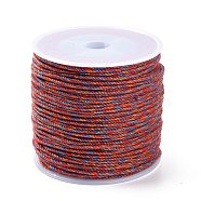 Macrame Cotton Cord, Braided Rope, with Plastic Reel, for Wall Hanging, Crafts, Gift Wrapping, FireBrick, 1.2mm, about 49.21 Yards(45m)/Roll(OCOR-B002-01A-03)
