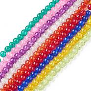 Crackle Glass Beads Strands, Round , Mixed Color, 6mm, Hole:1.3~1.6mm, about 133pcs/strand, 31.4 inch(CCG-Q001-6mm-M)