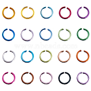 3200Pcs 20 Colors Aluminum Wire Open Jump Rings, Round Ring, Mixed Color, 20 Gauge, 6x0.8mm, Inner Diameter: 5mm, 160pcs/color(ALUM-SC0001-08)