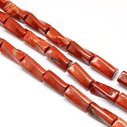 Natural Red Jasper Twist Column Beads Strands, 21x10x10mm, Hole: 1mm, about 20pcs/strand, 15.74 inch(G-L240-03)