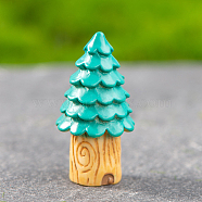 Resin Miniature Trees, for Micro Landscape, Dollhouse Decor, Dark Cyan, 16x25mm(MIMO-PW0003-181)