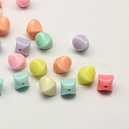 Opaque Acrylic Beads, Square, Mixed Color, 11.5x10x10mm, Hole: 2mm(X-SACR-Q100-M056)