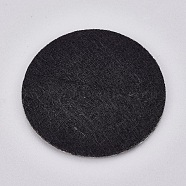 Self-adhesive Felt Fabric Circles, for DIY Projects, Flat Round, Black, 37x1mm(X-DIY-WH0167-67D)