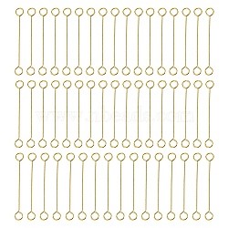 316 Surgical Stainless Steel Eye Pins, Double Sided Eye Pins, Golden, 26 Gauge, 20x2.5x0.4mm, Hole: 1.6mm(STAS-YW0001-41B-G)