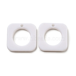 Opaque Acrylic Pendants, Square Charms, White, 25x25x3.5mm, Hole: 2.5mm, about 333pcs/500g(SACR-L007-047)