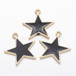 Alloy Enamel Pendants, Star, Golden, 20.5x19.5x1.5mm, Hole: 1.5mm(X-PALLOY-P118-08)