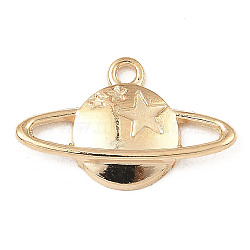 Alloy Pendants, Planet with Star, Light Gold, 13.5x22x3mm, Hole: 2mm, about 943pcs/1000g(FIND-E041-12KCG)