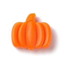 Christmas Silicone Focal Beads, Pumpkin, Dark Orange, 27x30x10mm, Hole: 3mm(SIL-G003-F03)