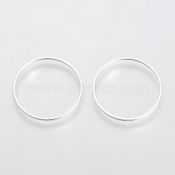 Brass Linking Rings, Lead Free & Nickel Free, Ring, Silver Color Plated, 35x1mm(X-KK-S327-06S-35mm)