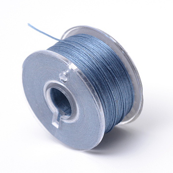 Special Coated Polyester Beading Threads for Seed Beads, Steel Blue, 0.1mm, about 50yards/roll