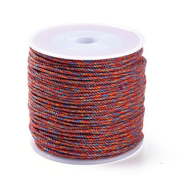 Macrame Cotton Cord, Braided Rope, with Plastic Reel, for Wall Hanging, Crafts, Gift Wrapping, FireBrick, 1.2mm, about 49.21 Yards(45m)/Roll