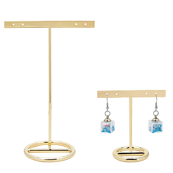 Iron Earring Display Stands, Light Gold, small: 40x75x72mm, hole: 1.6mm, big: 60x98x151mm, hole: 1.6mm