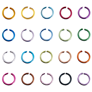 3200Pcs 20 Colors Aluminum Wire Open Jump Rings, Round Ring, Mixed Color, 20 Gauge, 6x0.8mm, Inner Diameter: 5mm, 160pcs/color