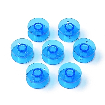 Plastic Sewing Thread Bobbins Holders, for Sewing Tools, Deep Sky Blue, 20x11mm, Hole: 6mm, 10pcs/bag