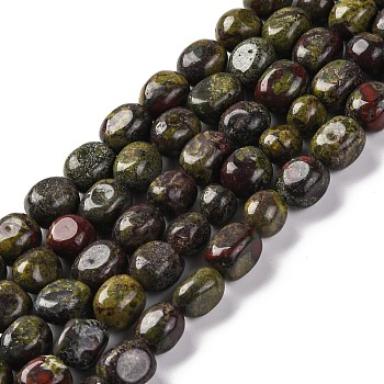 Natural Dragon Blood Beads Strands, Nuggets, Tumbled Stone, 7~12x6~8x5~7mm, Hole: 1mm, about 43~44pcs/strand, 15.47~15.63''(39.3~39.7cm)