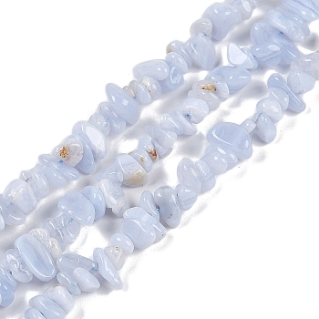 Natural Blue Lace Agate Chip Beads Strands, 5~14x4~10mm, Hole: 1mm, about 15.5 inch~16.1 inch