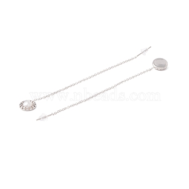 Плоские круглые серьги-гвоздики с пластиковым жемчугом(EJEW-A067-14P)-3