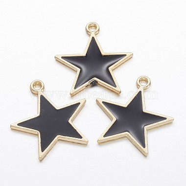 Golden Black Star Alloy+Enamel Pendants