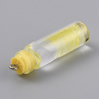 Transparent Glass Bottle Pendant Decorations(EGLA-B002-01A)-2