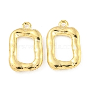 Alloy Pendants, Rectangle Charm, Golden, 22x14x3mm, Hole: 1.6mm(FIND-A039-12G)