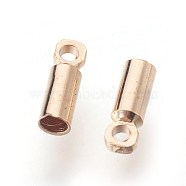 Brass Cord Ends, End Caps, Light Gold, 6x2mm, Hole: 0.8mm, Inner Diameter: 1mm(X-KK-F768-04LG)