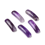 Natural Amethyst Connector Charms, Curved Tube, Arch, 36~37x10.5~11x5.5~6mm, Hole: 1.2mm(G-D460-02F)