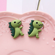 Opaque Resin Cabochons, Dinosaur, Olive Drab, 21x16mm(WG88578-01)
