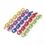 Handmade Opaque Acrylic Cable Chains, for Handbag Chain Making, Mixed Color, Links: 31x19x5mm, 39.37 inch(1m)/strand(AJEW-JB00853)