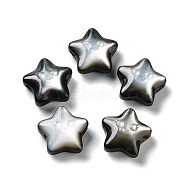 Natural Black Lip Shell Beads, Freshwater Shell, Star, Black, 10x10x4.5mm, Hole: 0.8mm(SHEL-M020-02B)
