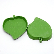 Plastic Reptile Food Water Bowls, Mini Reptile Feeder Dish, for Tortoise Snake Crawl Bearded Dragon Chameleon Hermit Crab Cricket, Leaf, Green, 156x123x16.5mm(AJEW-WH0180-67B)
