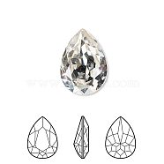 Austrian Crystal Rhinestone, 4320, Crystal Passions, Foil Back,  Faceted Pear Fancy Stone, 001_Crystal, 18x13x5mm(X-4320-18x13mm-001(F))