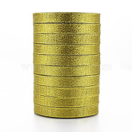 Glitter Metallic Ribbon, Sparkle Ribbon, Olive, 1/2 inch(12~13mm), about 25yards/roll, 10rolls/group(OCOR-T001-12mm-CJ)