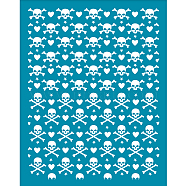 Silk Screen Printing Stencil, for Painting on Wood, DIY Decoration T-Shirt Fabric, Skull Pattern, 100x127mm(DIY-WH0341-135)