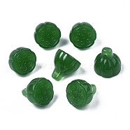 Imitation Jade Glass Charms, Seedpod of the Lotus, Sea Green, 13x13mm, Hole: 1.2mm(X-GLAA-S054-24B)