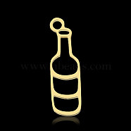 201 Stainless Steel Pendants, Bottle, Real 18K Gold Plated, 19x6x1mm, Hole: 1.6mm(STAS-N090-LA882-2)