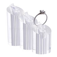 Acrylic Jewelry Finger Ring Displays Stand Set, Column, Clear, 4~5.7x2.5cm, 3pc/set(RDIS-WH0006-15B)