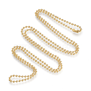 304 Stainless Steel Ball Chain Necklace Making, Golden, 35.4 inch(90cm), 2.4mm(X-IFIN-R114-2.4x900-G)