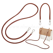 WADORN 2Pcs 2 Style PU Leather Bag Handles, with Alloy Snap Clasp, Coconut Brown, 357~1300mm, 1pc/style(PURS-WR0001-30D)