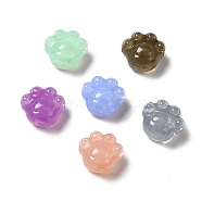 Opaque Acrylic Beads, Cat Paw, Mixed Color, 16x18.5x13mm, Hole: 2.5mm, about 217pcs/500g(MACR-J123-30)