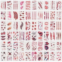 2 Sets 2 Style Body Art Tattoos Stickers, Removable Temporary Tattoos Paper Stickers, Mixed Patterns, 9.7x5.8x0.03cm, 30 sheets/set, 1 set/style(MRMJ-GF0001-39)