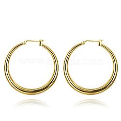 Adorable Design Ring Brass Hoop Earrings, Golden, 35x5mm(EJEW-BB07351-G)