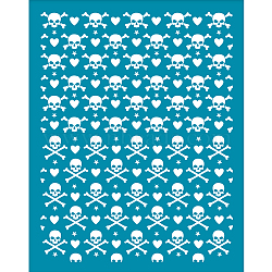 Silk Screen Printing Stencil, for Painting on Wood, DIY Decoration T-Shirt Fabric, Skull Pattern, 100x127mm(DIY-WH0341-135)