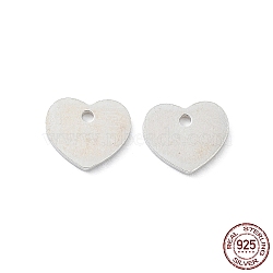 925 Sterling Silver Chain Extender Drops, Heart Extender Chain Tabs, Silver, 6x7x0.7mm, Hole: 0.9mm(STER-F053-14S)