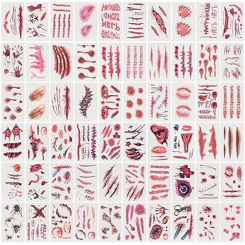 2 Sets 2 Style Body Art Tattoos Stickers, Removable Temporary Tattoos Paper Stickers, Mixed Patterns, 9.7x5.8x0.03cm, 30 sheets/set, 1 set/style