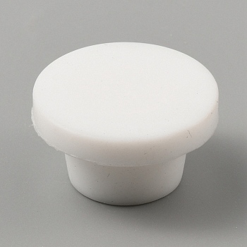 Silicone Hole Plugs, Snap in Hole Plugs, Post Pipe Insert End Caps, for Furniture Fencing, Round, White, 25x14mm, Hole: 7.5mm