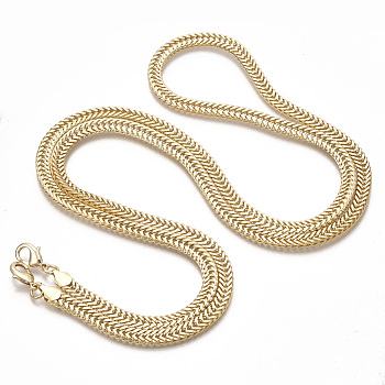 Bag Strap Chains, Brass Coated Iron Chains, with Lobster Claw Clasps, Light Gold, 123x0.7x0.3cm