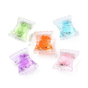 Transparent Acrylic Beads, Bead in Bead, Candy, 21.5x17x9.5mm, Hole: 3.5mm, 326pcs/500g