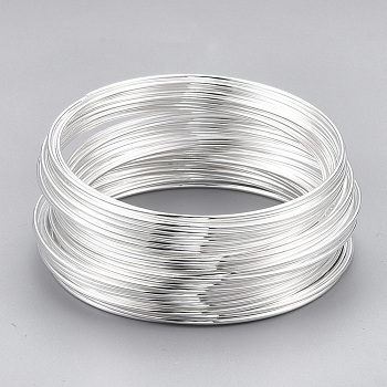 Memory Wire,for Bracelet Making,Steel,Silver Color Plated,5.5cm,wire : 18 Gauge,1.0mm,70 circles/Set