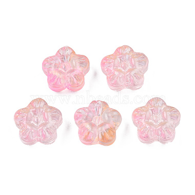 Perles de verre peintes par pulv&eacute;risation transparent(GLAA-N035-029-G03)-1